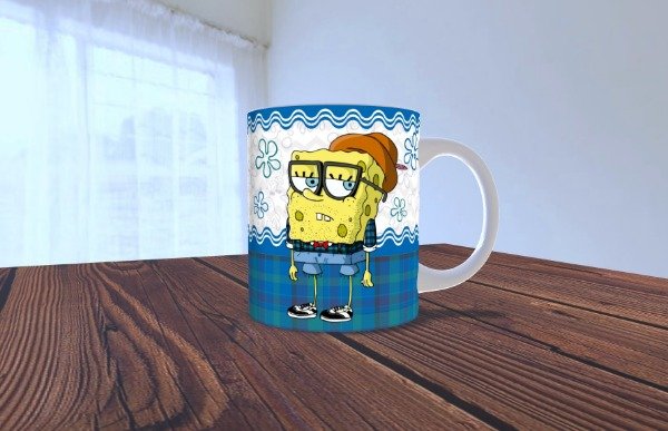 Producto - Taza de plastico- Bob esponja hipster