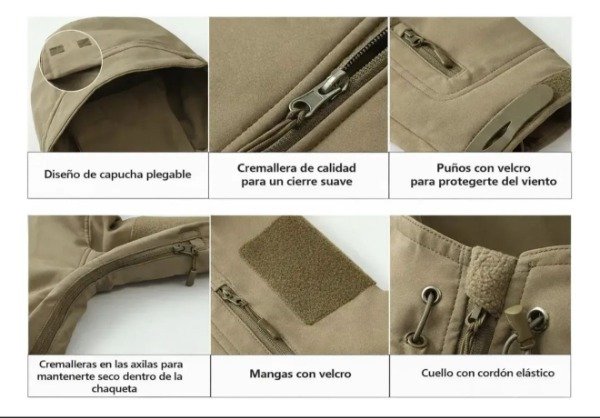 Conjunto Tactico Softshell Campera y Pantalon Camel — imagen 5