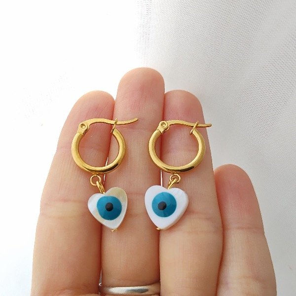 Producto - Argollitas ojito protector corazón AD