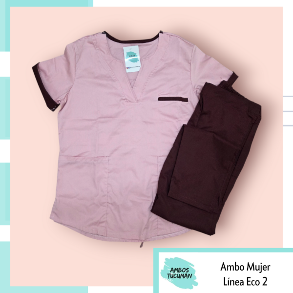 Producto - Ambo Línea Eco Rosa Pantalon Bordo