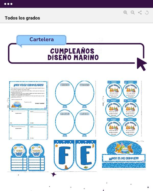 Producto - CARTELERA DE CUMPLES - DISEÑO MARINO