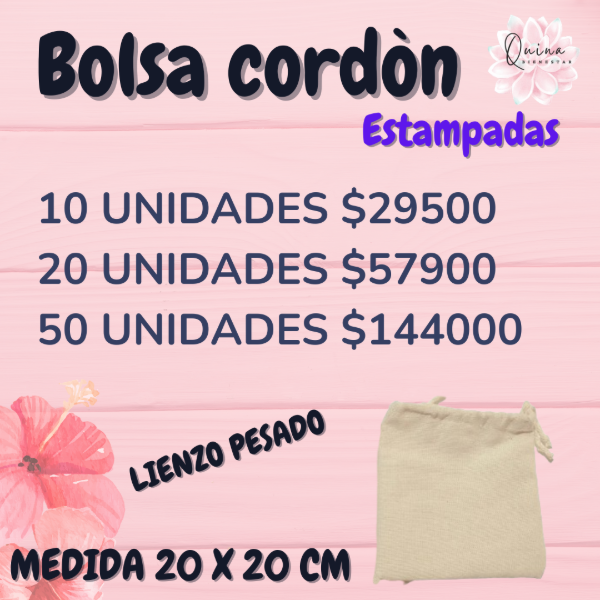 Producto - 20 BOLSA CORDON LIENZO PESADO 20X20