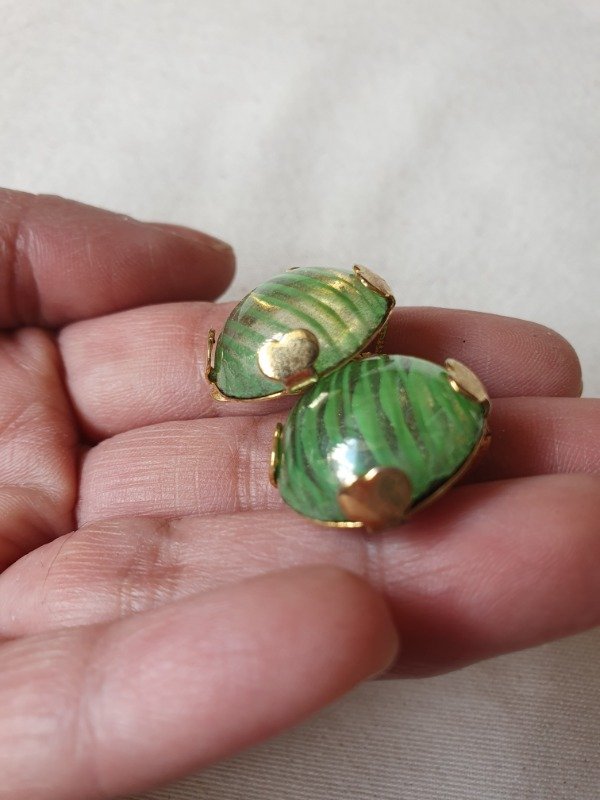 Producto - Aros Clips 50s Art Glass Verde Lima - 4