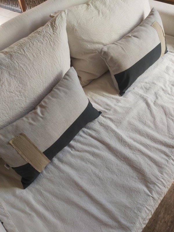 Producto - Funda combinada D4 TUSOR-LIN aplique beige 30x51