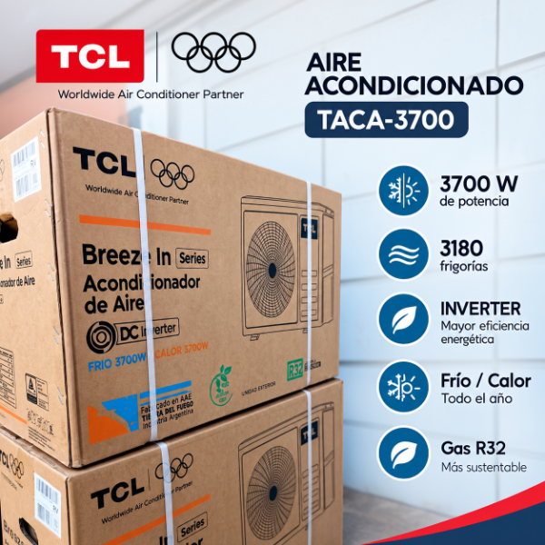 Producto - AIRE ACONDICIONADO TCL 3700W INVERTER - TACA-3700