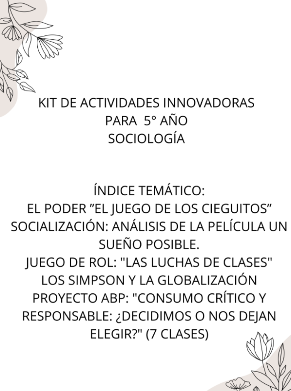 Producto - Kit de actividades de Sociología  5to año