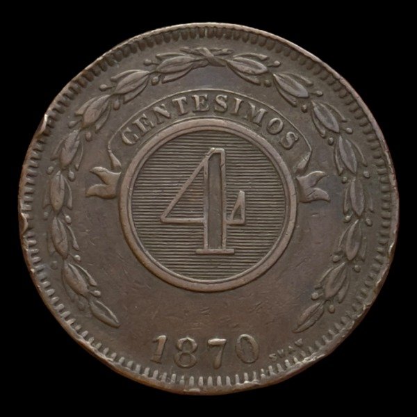 Producto - Paraguay 1870. 4 Ceéntimos KM#4.1