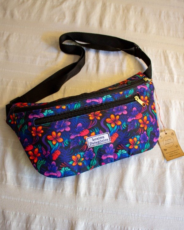 Producto - Riñonera XL estampado flores neon
