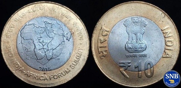 Producto - India - 10 Rupias (2015) - KM #441 Cumbre del Foro de África - Bombay