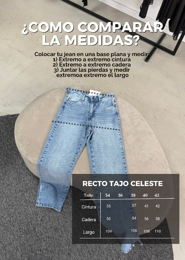 Producto - Jeans Recto Tajo Celeste - 3