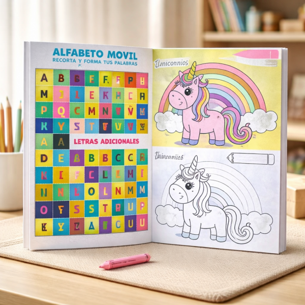 Producto - Libro Actividades y Para Pintar c Stickers Unicornios 7379