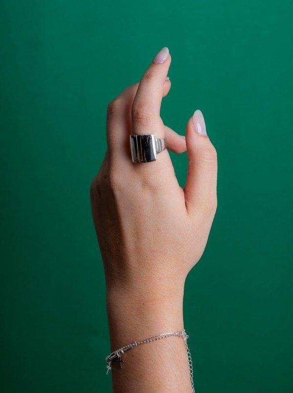 Producto - Anillo Cuadrado Liso Plata 925