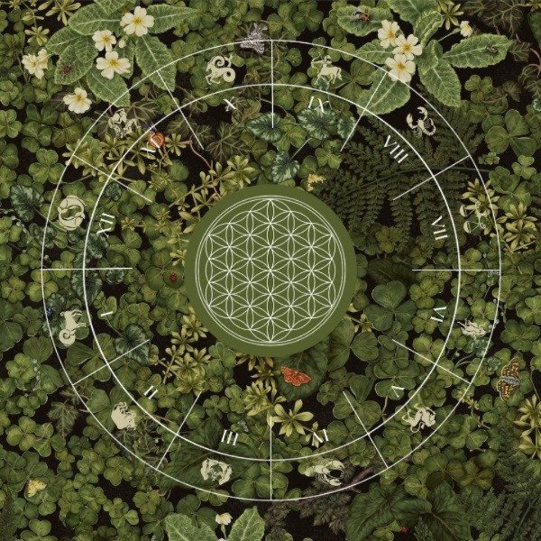 Producto - Paño para Tarot Flor de la vida verde