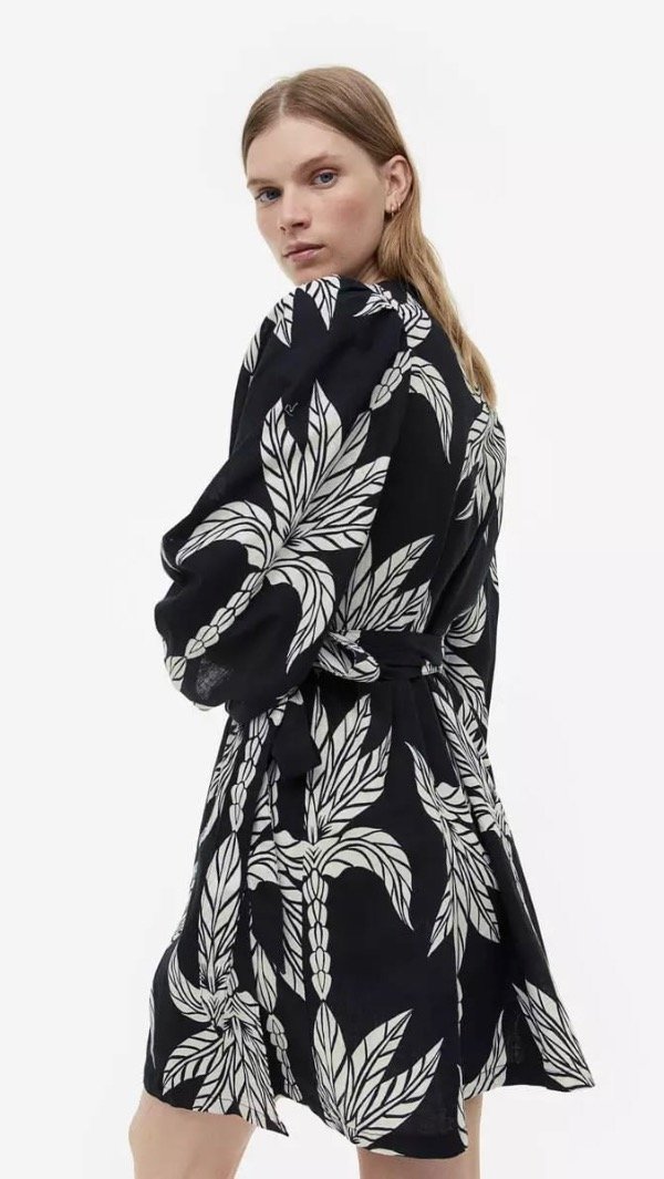 Producto - Vestido cruzado con lino HM