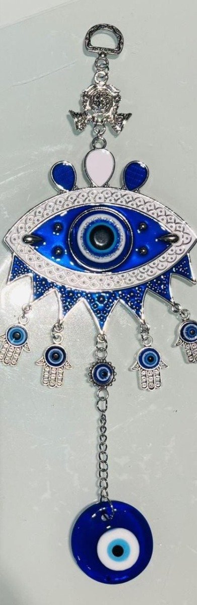 Producto - Colgante metálico esmaltado con ojo vidrio colgante
