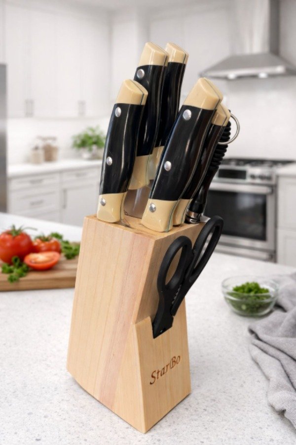 Producto - Set de Cuchillos 8 Pcs con Base de Madera