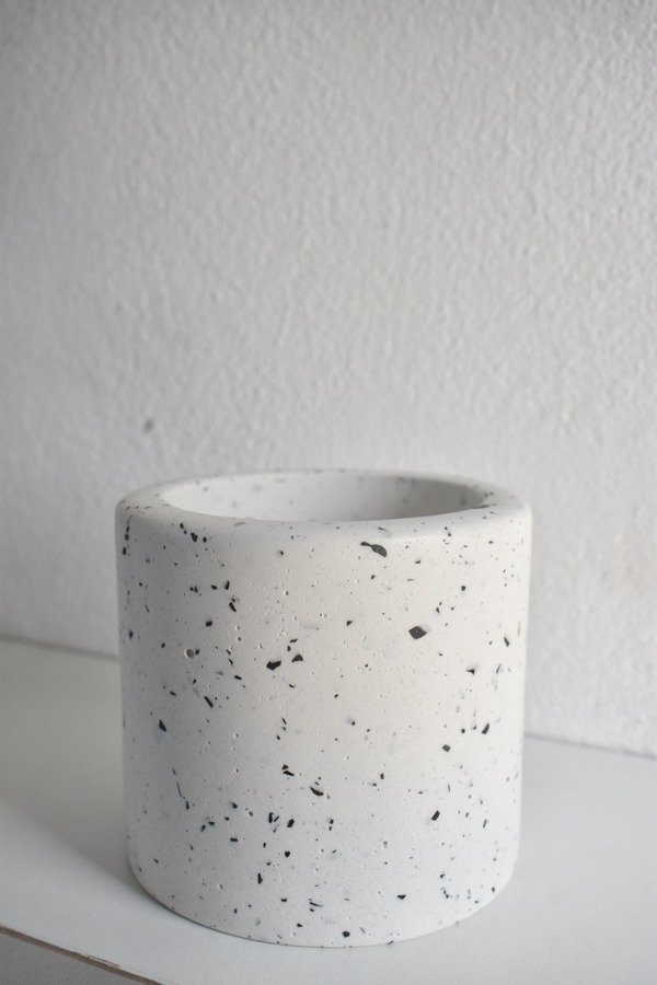 Producto - Maceta terrazo blanco