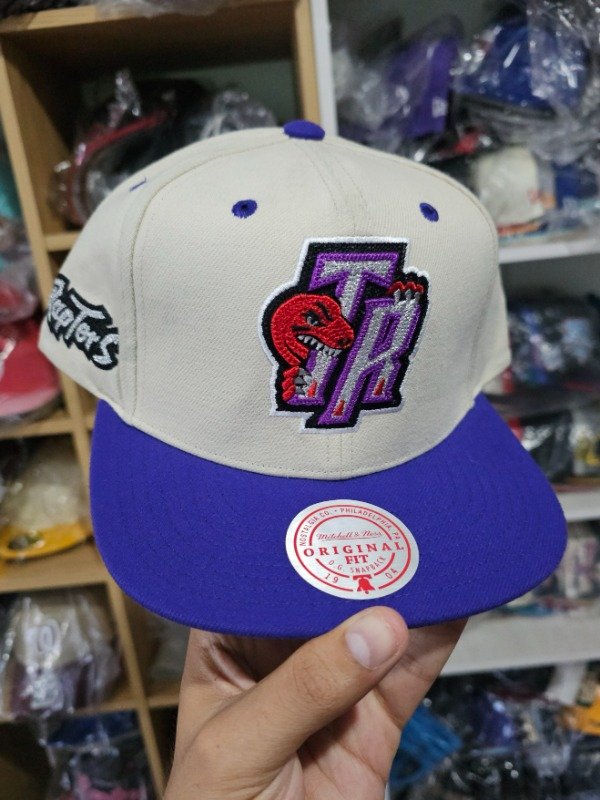 Toronto Raptors vintage logo cream snapback