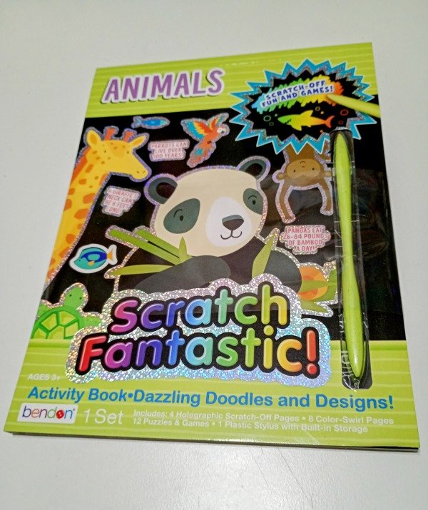 Producto - Libro de actividades con hojas para raspar. 12 hojas con actividades. ANIMALES - 0