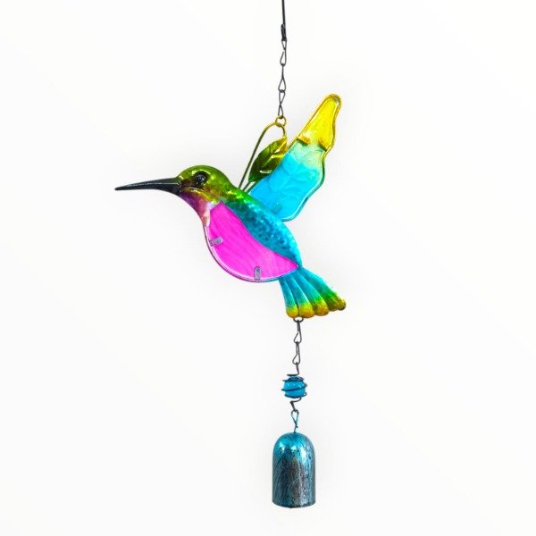 Producto - Colibrí en Vidrio y Metal Fucsia