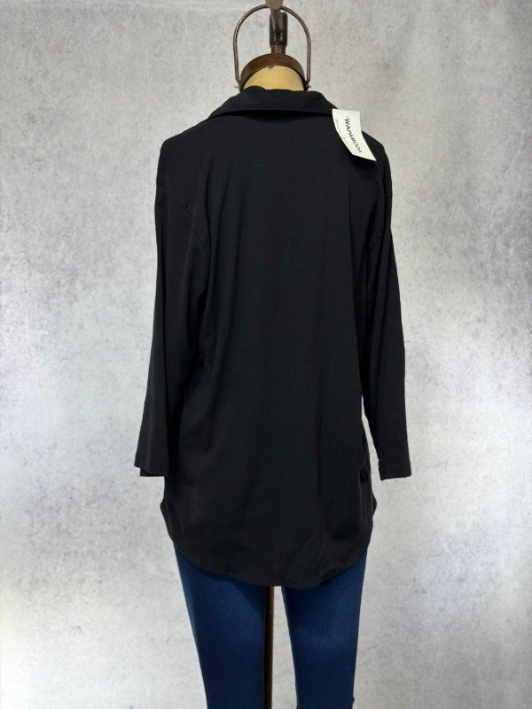 Producto - CAMISA ROW NEGRA LINO ELASTIZADO - 1