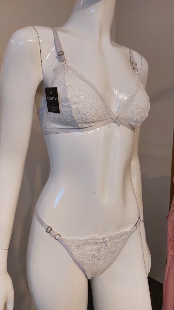 Producto - Conjunto triángulo de encaje blanco - 4