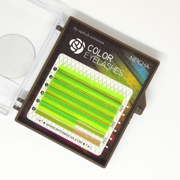 Producto - #009 Extensiones Fluor - Green C 0.07 MIX x 6 LÍNEAS
