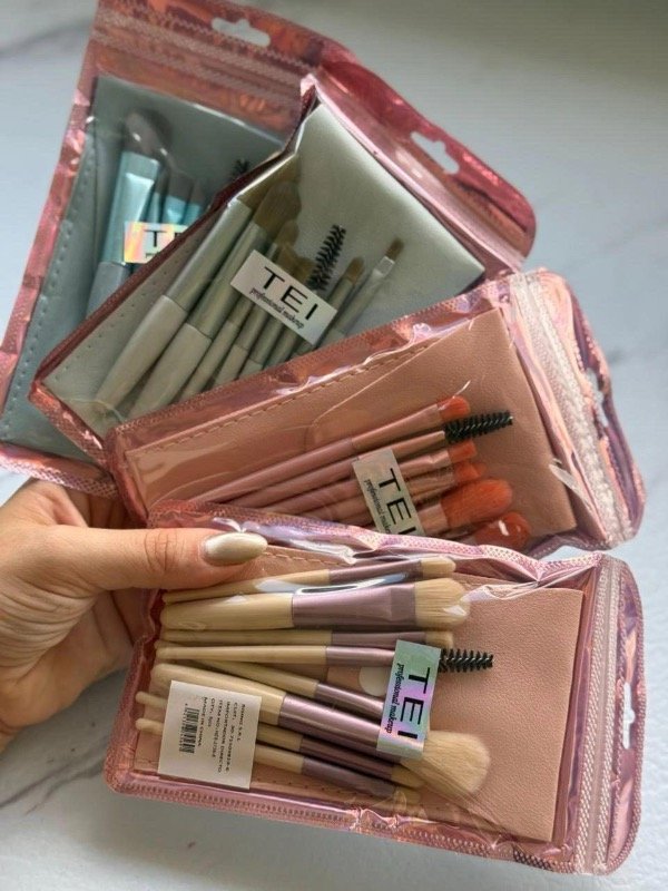 Producto - Set Brocha de 8 piezas con Estuche Tei x3 unidades