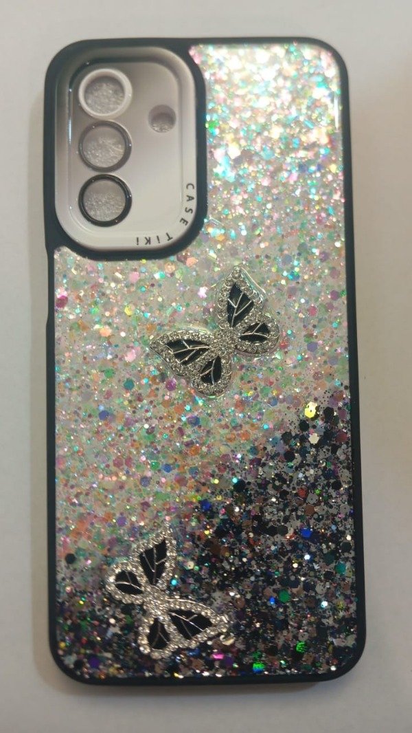 Producto - Funda con glitter y charms Negro para Samsung A26