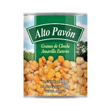 Producto - Choclo entero grano am. Alto Pavón en lata 350gr