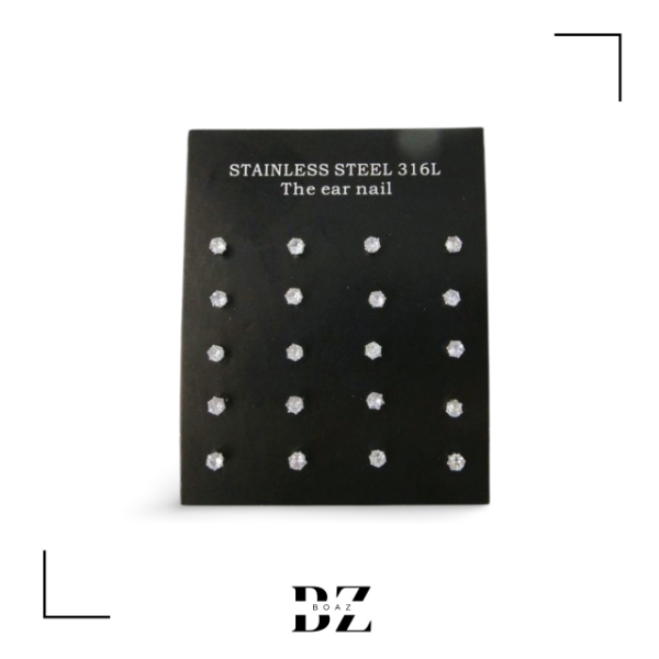 Producto - AROS DE ACERO CON PIEDRA STRASS CH X 12 PARES 1307-1