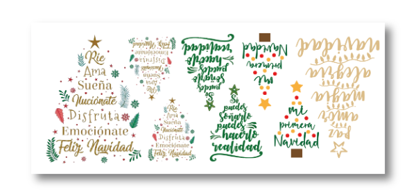 Producto - DTF UV 20x8cm - ARBOLITOS NAVIDEÑOS