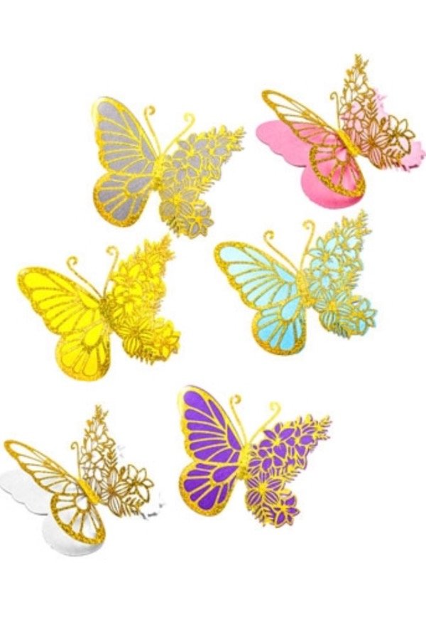 Producto - MARIPOSA DOBLE HOLOGRAFICA X 6 PCS
