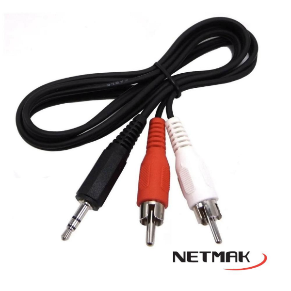 Producto - Cable miniplug 3.5mm a 2 RCA 3metros