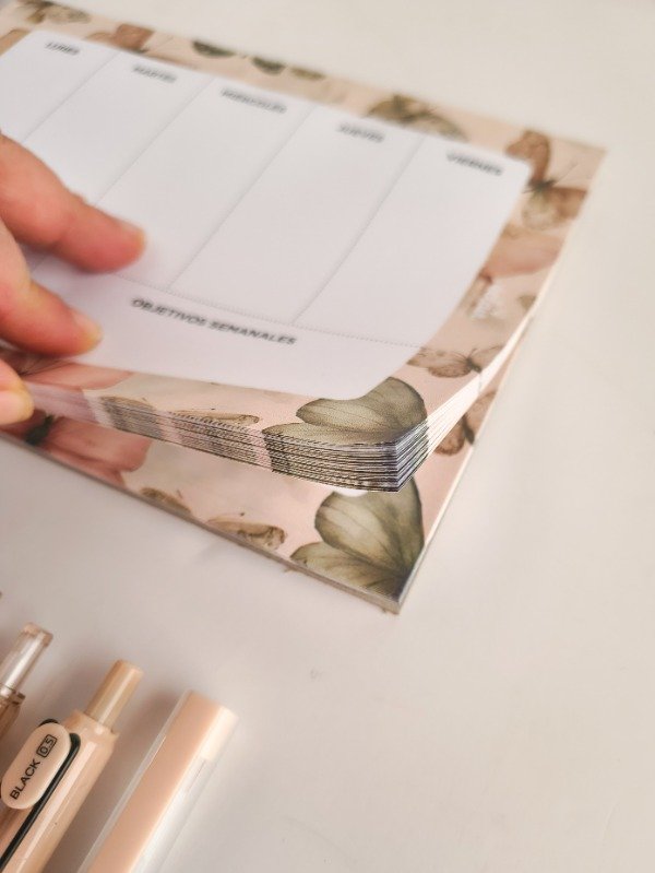 Producto - Combo cuaderno + organizador semanal + accesorios - Beige - 7