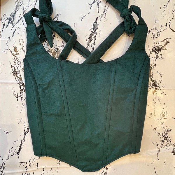 Producto - Corset verde gamuzadito