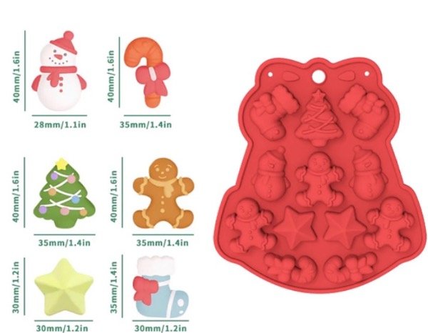 Producto - MOLDE SILICONA NAVIDAD X12
