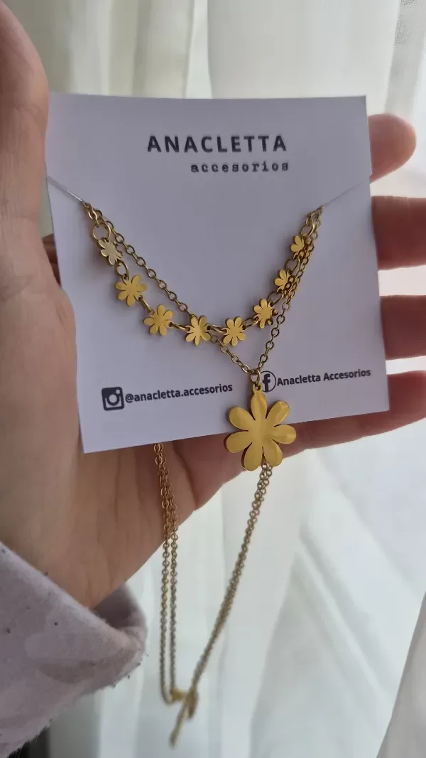 Producto - Collar doble flores  AD
