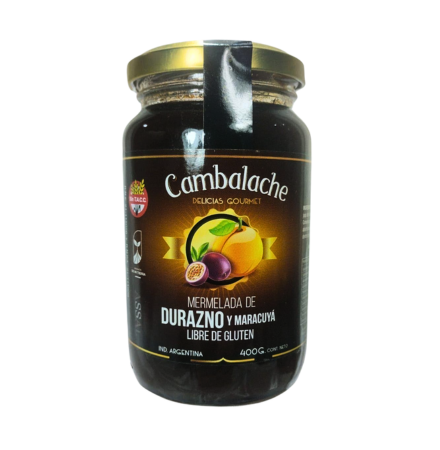 Producto - Mermelada de durazno y maracuya de 400gr