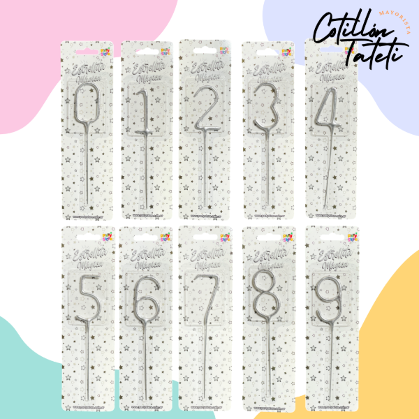 Producto - NÚMEROS CHISPITAS PLATEADOS