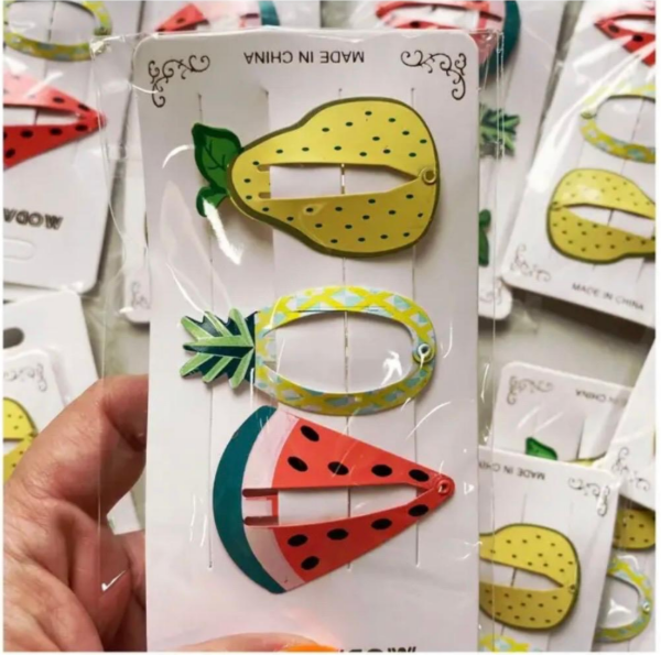 Producto - Set x3 Hebillas Frutales Metálicas