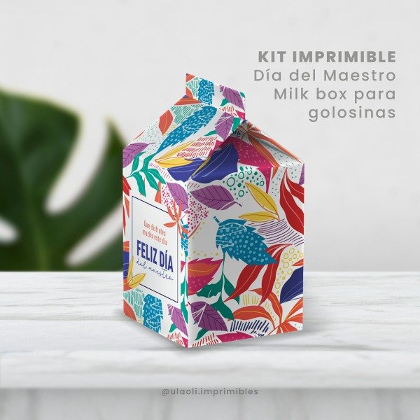 Producto - Kit Imprimible Día del Maestro "Milk Box Golosinas"