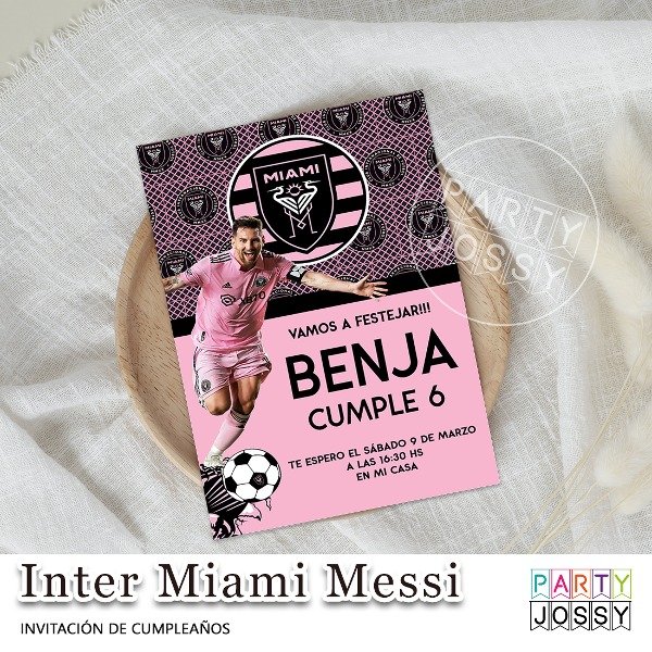 Producto - Invitación Cumpleaños Fútbol Inter Miami Messi