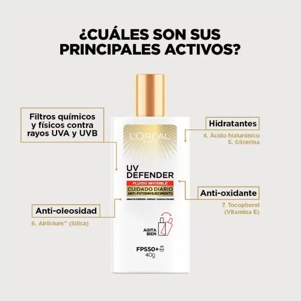 Producto - Protector solar uv defender fluido tono claro fps50+ 40 gr - 1