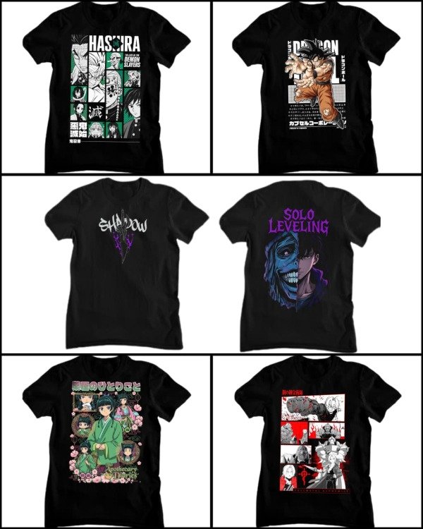 Producto - Remera de algodón  Anime Varios(Ingrese para elegir talle)