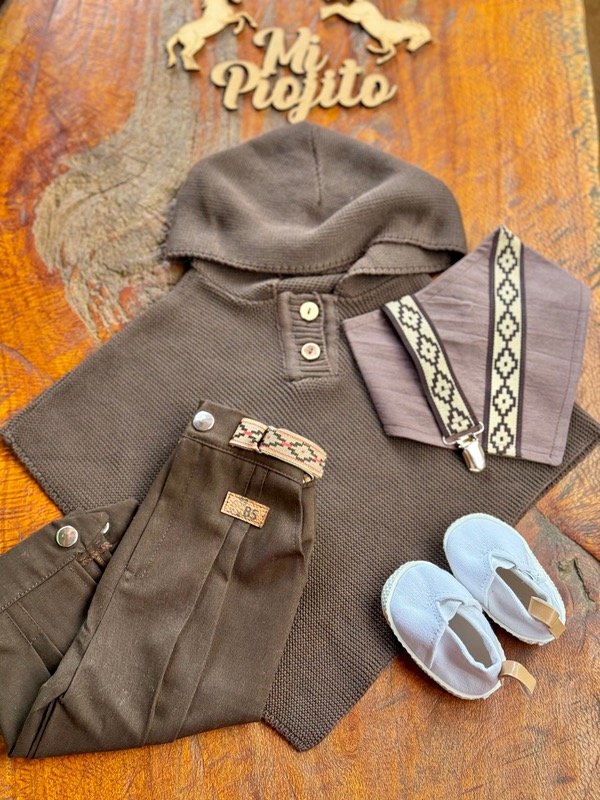 Producto - Poncho de Hilo Chocolate - 4
