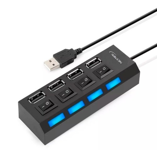 Producto - Hub 4 puertos USB 2.0 Netmak NM-AC08