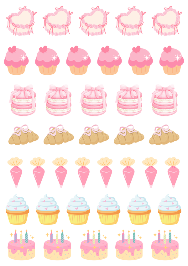 Producto - Imprimible stickers pasteleria rosa