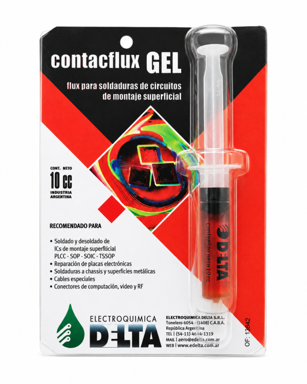 Producto - Contactflux Gel Delta 10 cc  Flux para soldaduras de montaje superficial