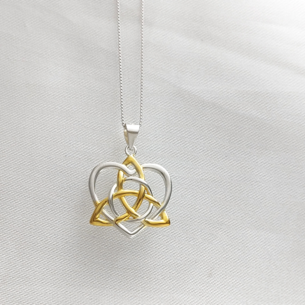 Producto - Dije Nudo Celta de Amor Corazón en Plata 925 Bañado en Oro - 3